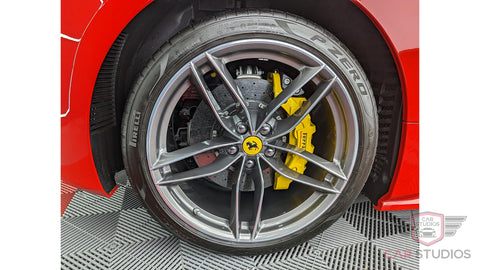 Ferrari 488GTB wheel with yellow caliper