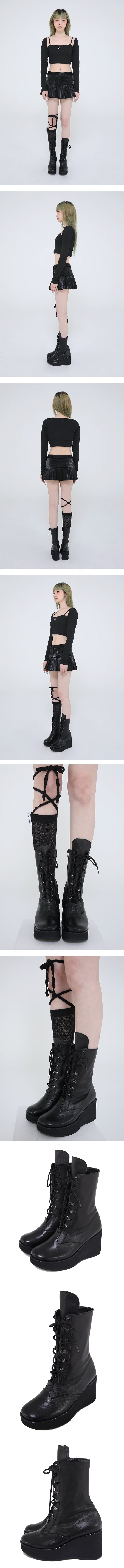 MIDDLE LACE  UP BOOTS