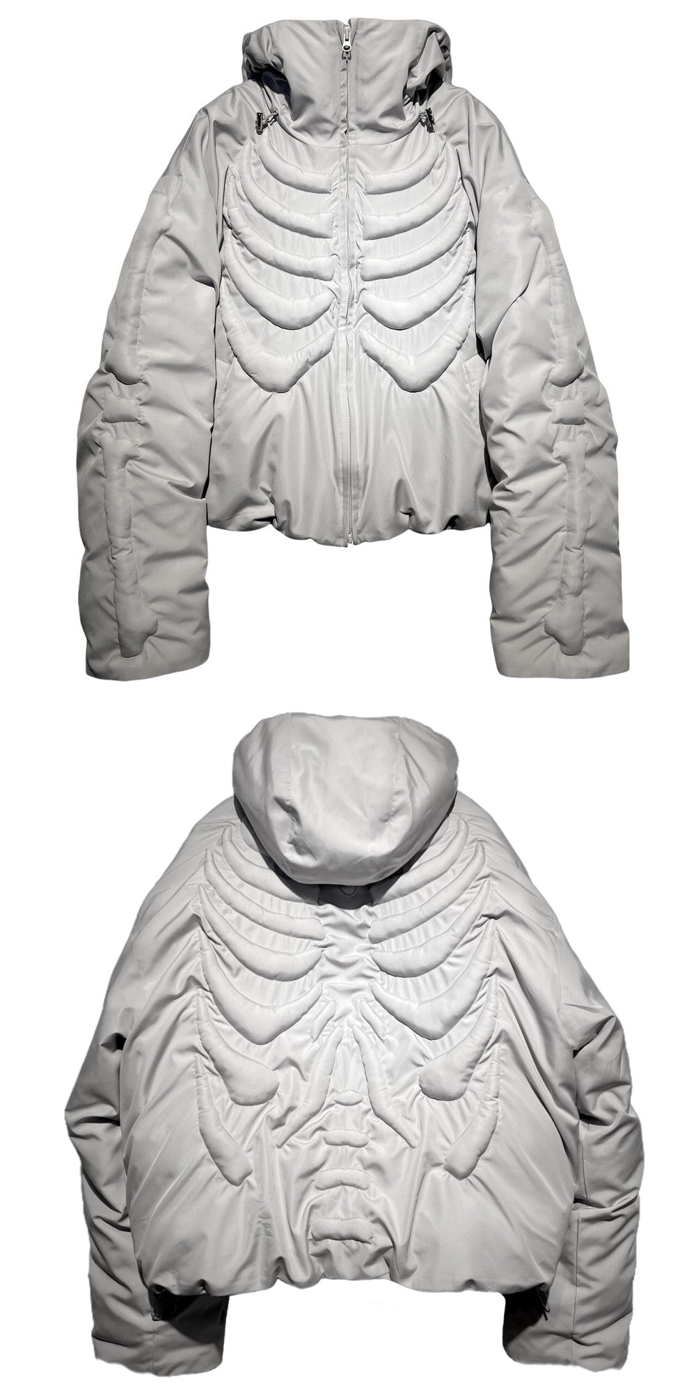 bone embossing puffer jacket 'light grey'