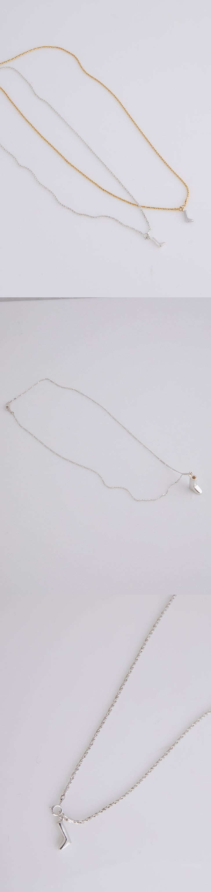 three-way mini boots necklace silver ver.