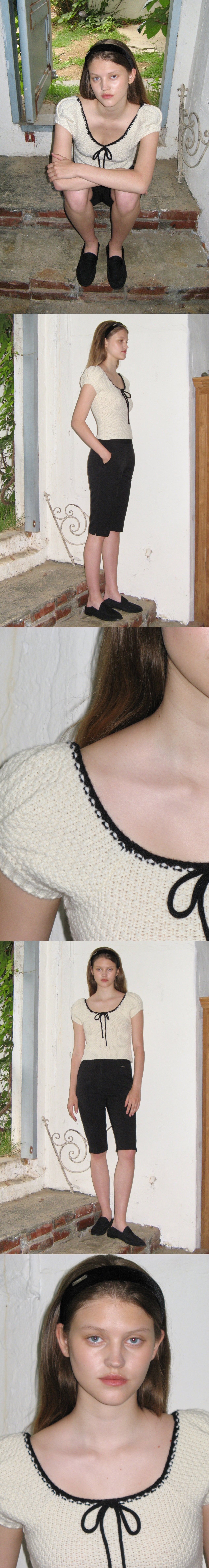 PUFF HALF KNIT TOP (IVORY)