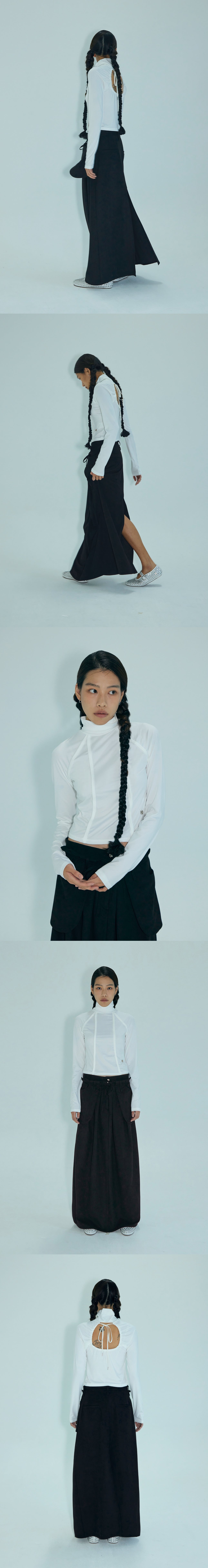 LINE TURTLENECK T_SHIRT / WHITE