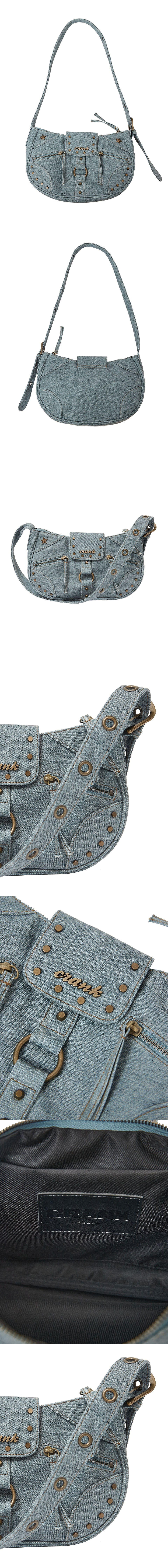 VINTAGE STUD SHOULDER BAG_LIGHT BLUE