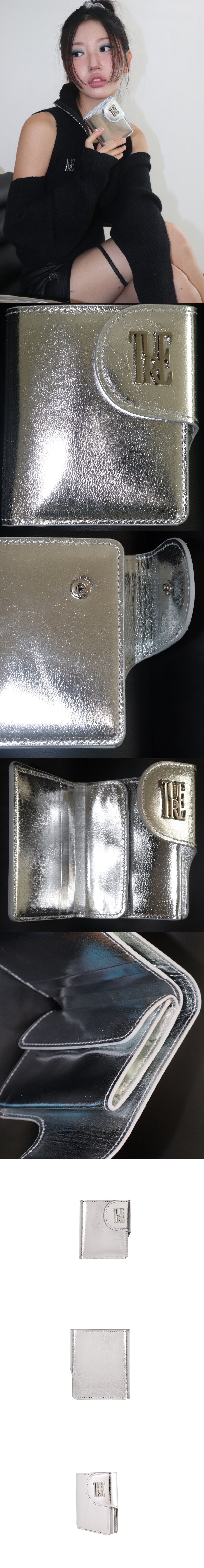snap toy wallet (cowhide100%) silver