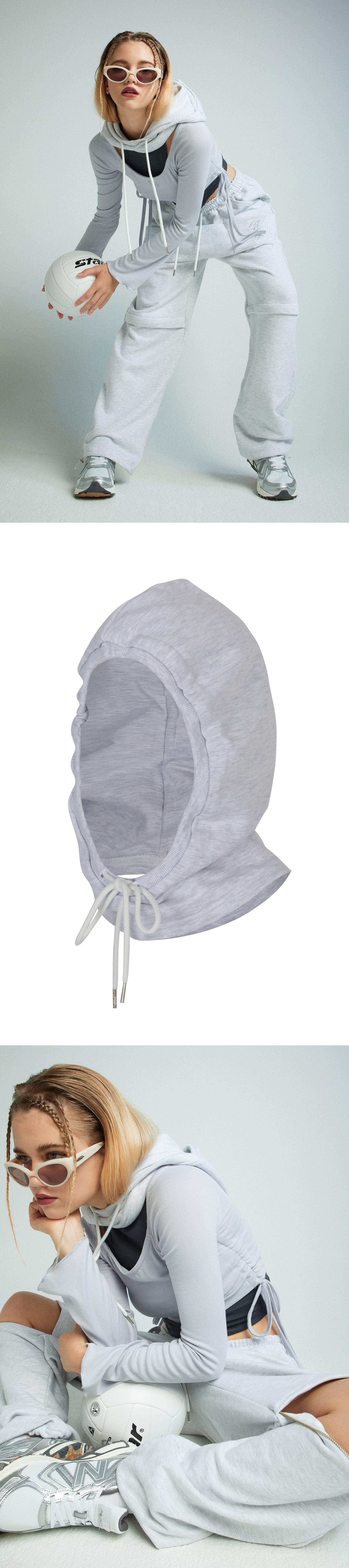 training balaclava (white melange)