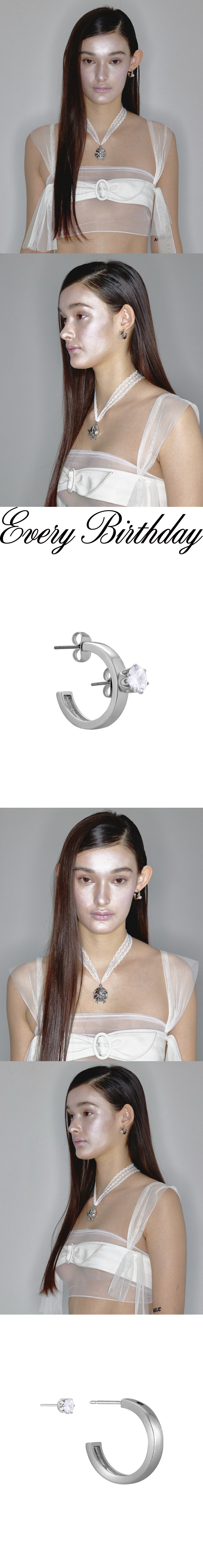 Earring single stone earring (Crystal)