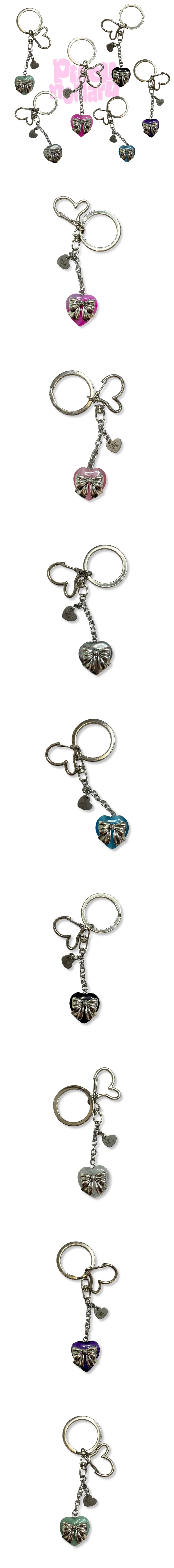 Heart Ribbon Keyring