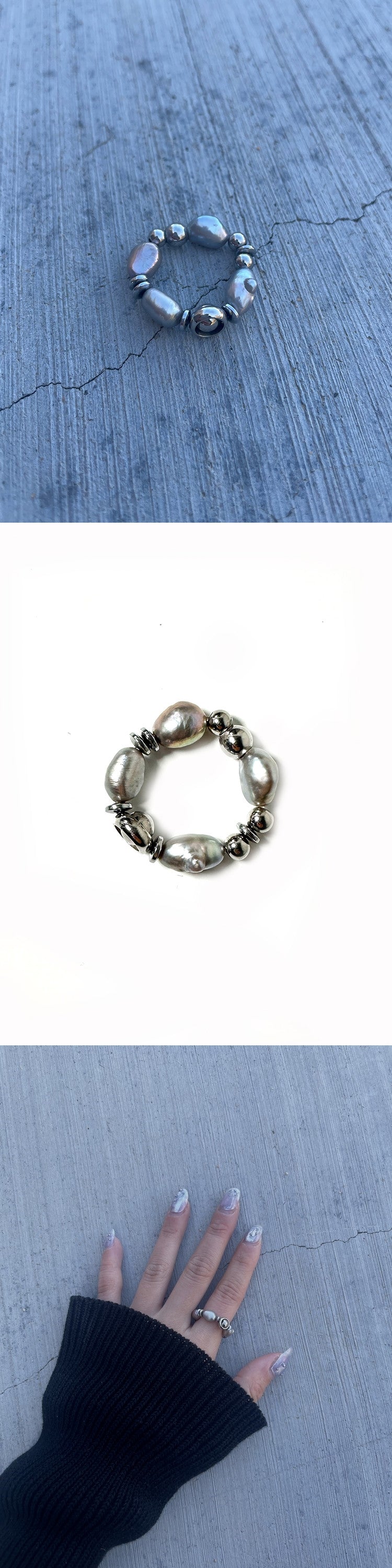 SILVER PEARL RING