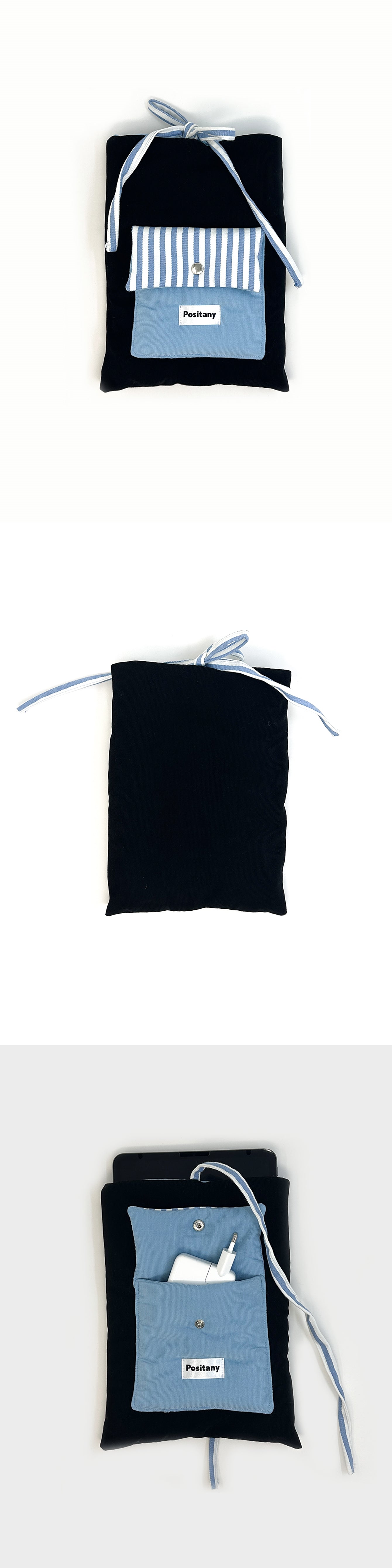 Ribbon tie pouch (BALCK)
