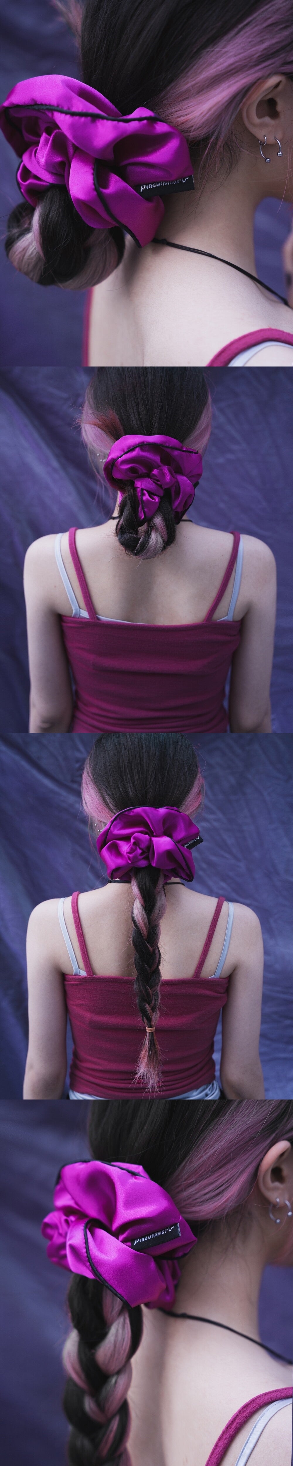 Piping scrunchie (Pink)