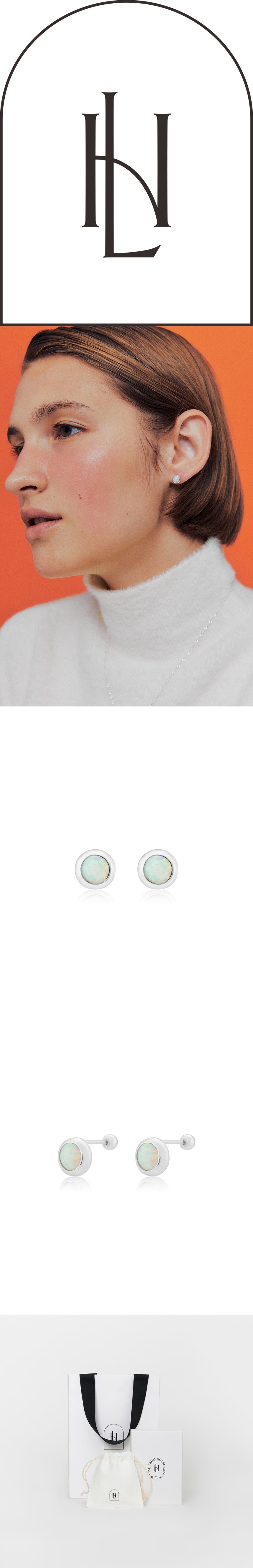 MONO EARRING(opal)(silver925)