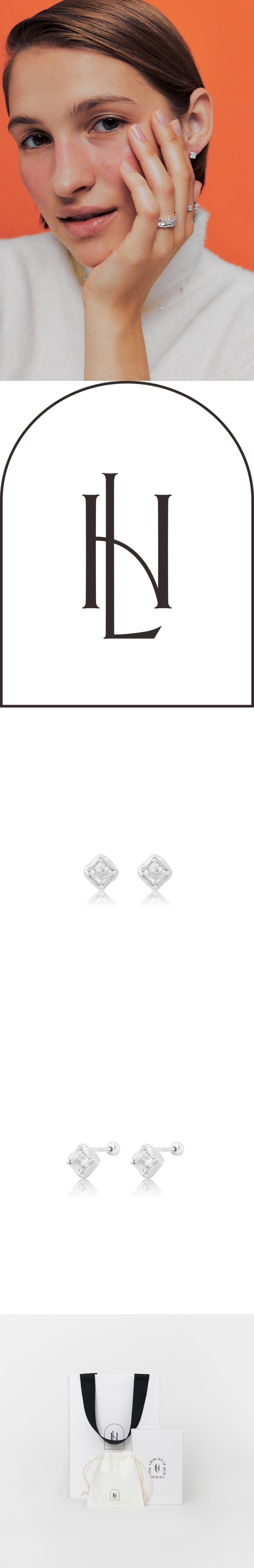 ICE  EARRING(white)(silver925)