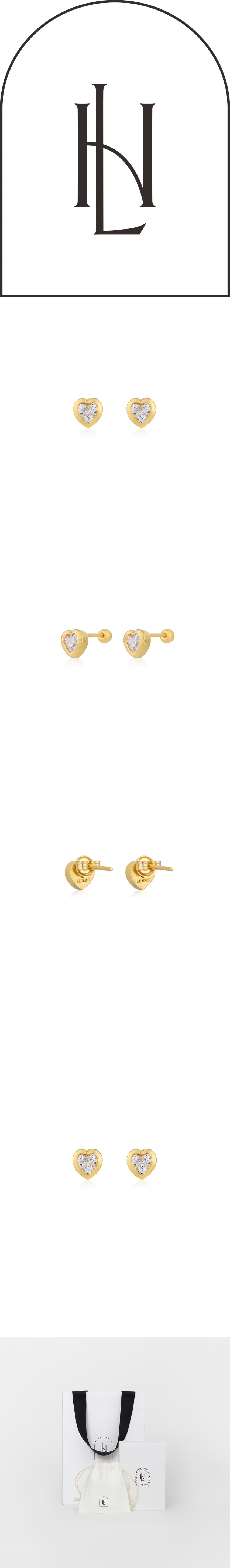 PURE LOVE EARRING(white)(silver925&18k gold plated)