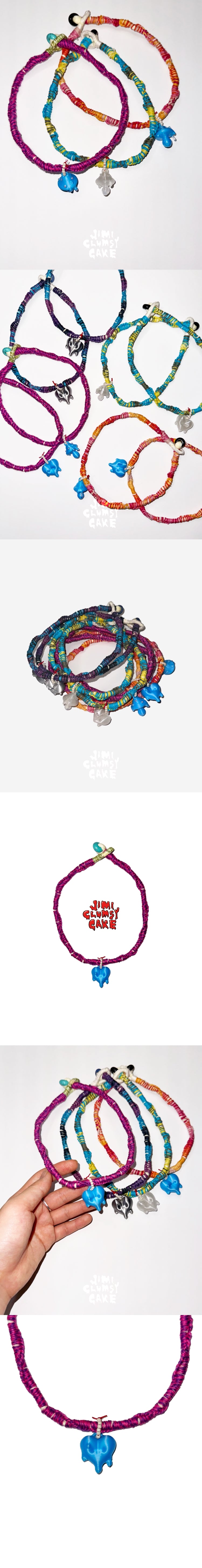 MELTING NECKLACE - JIMI x CLUMSYCAKE limited Pink/blue