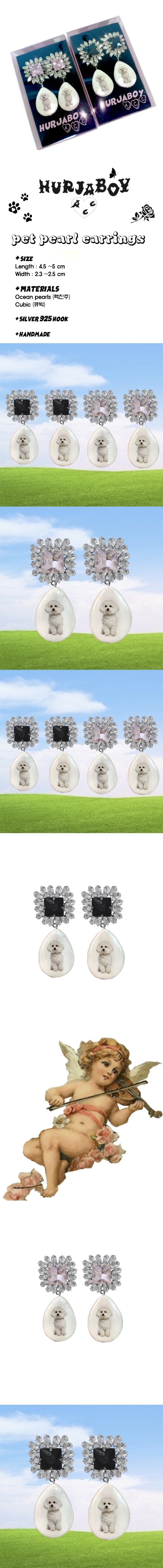 Pet series _ Bichon pearl earrings