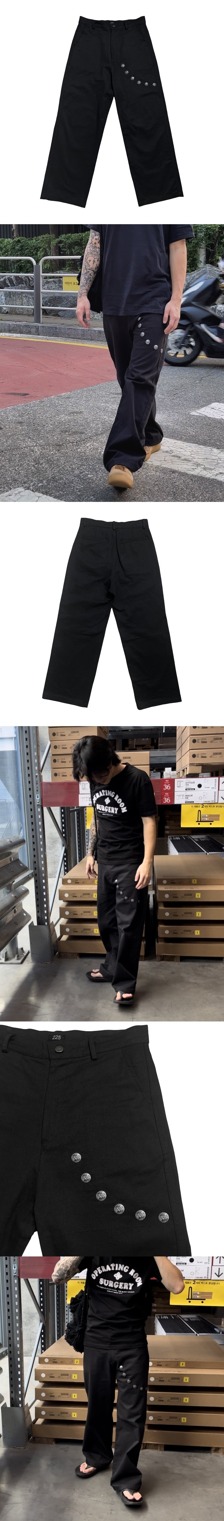 6button pants (black)