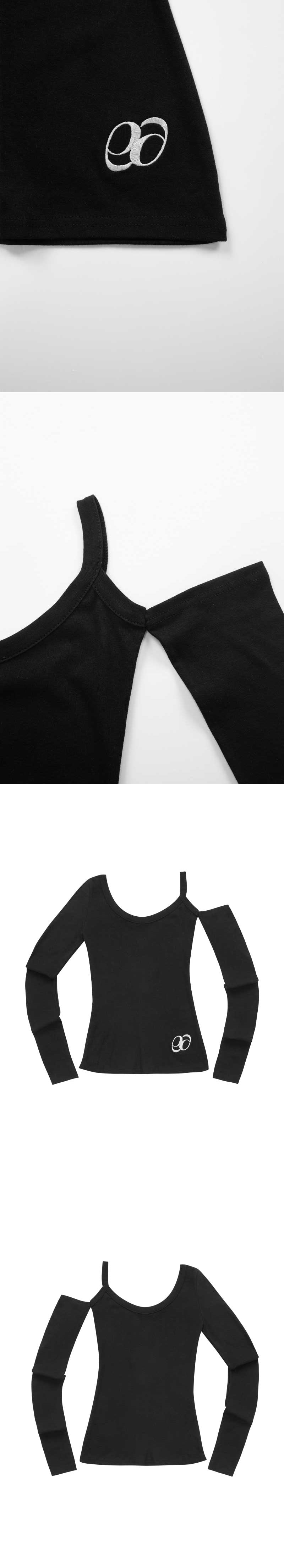 BLACK CUT-OUT TEE