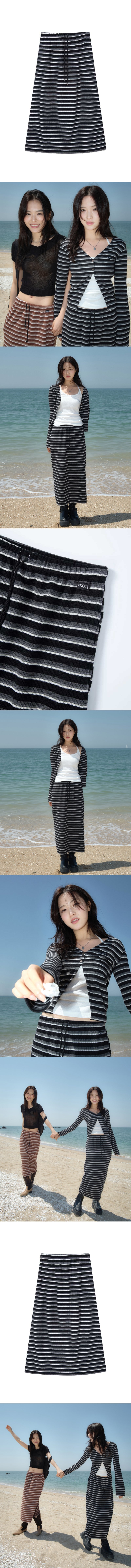 POLA STRIPE SKIRT / BLACK