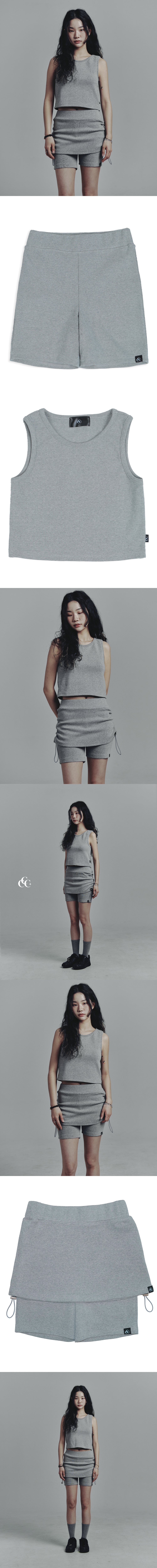 Basic line skirt ( grey )