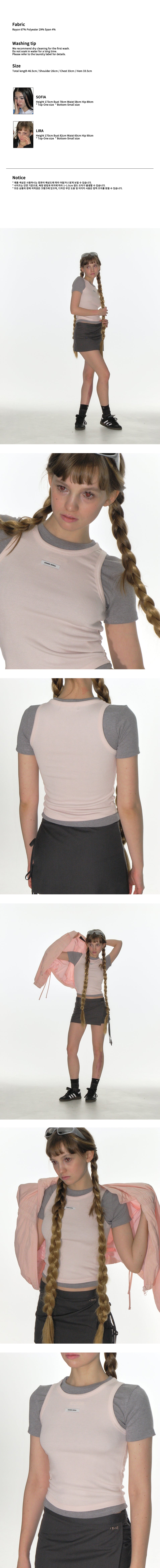 CREW NECK SLEEVELESS TOP_PINK