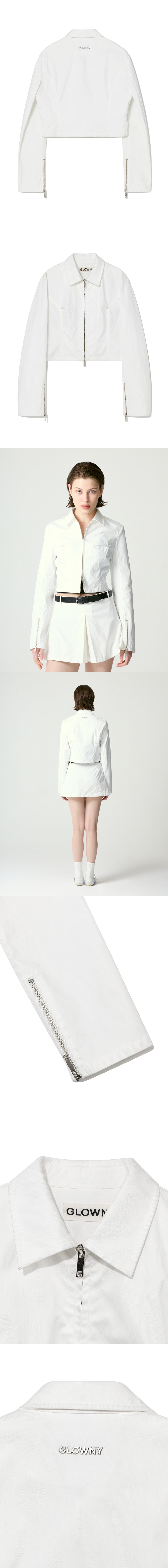 UNIFORM CROP SHIRT JACKET (WHITE)