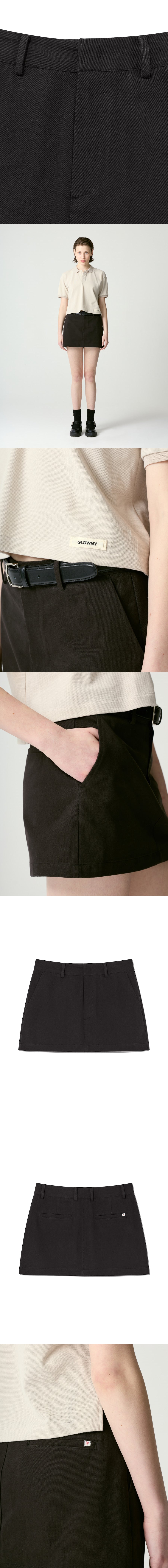 OXFORD COTTON MINI SKIRT (BLACK)