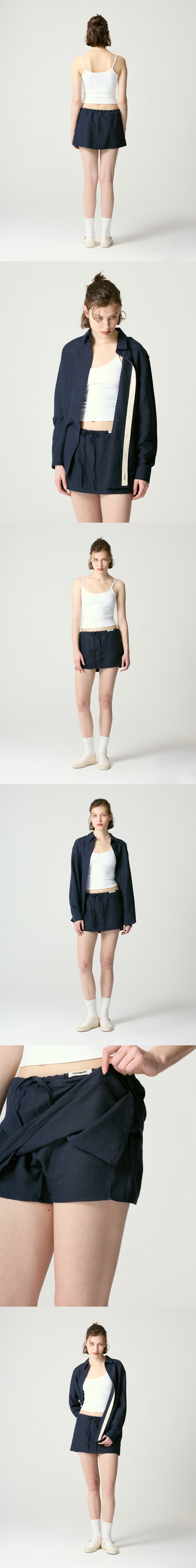 FLOW LINEN MINI SKIRT (NAVY)