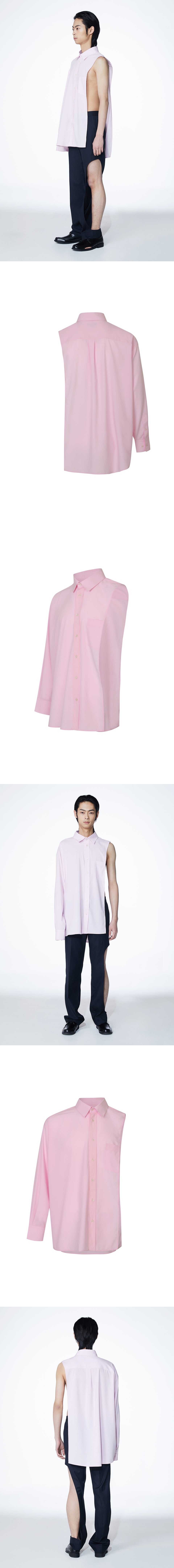 JIMINLEE 1/3 Cut-Out shirts PINK