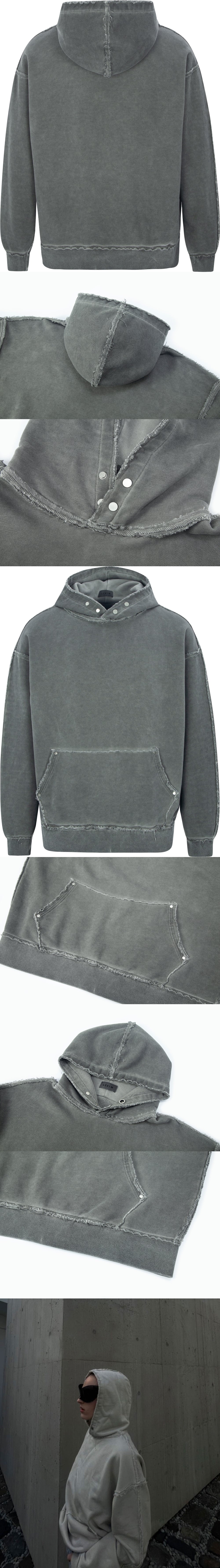 LEKIM GRUNGE HOODIE (CHARCOAL)