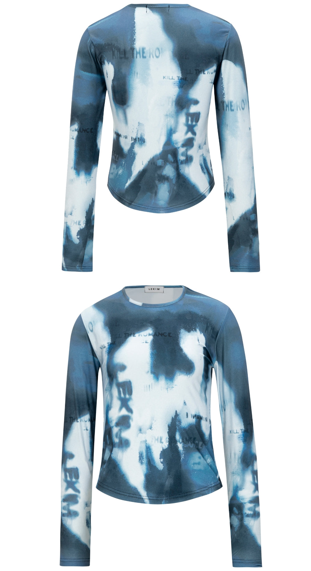 LEKIM FULL PRINTED LONG SLEEVE TOP (BLUE)