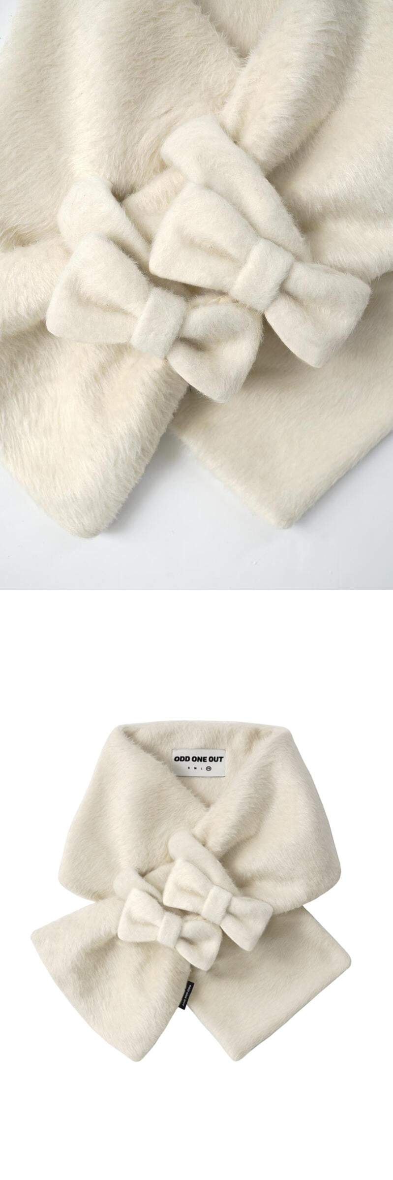 LONG HAIR RIBBON MUFFLER IVORY