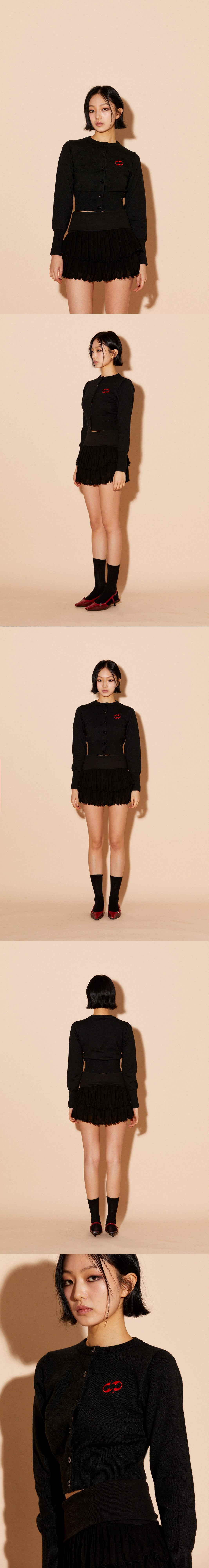 sheer jersey mini skirt-black