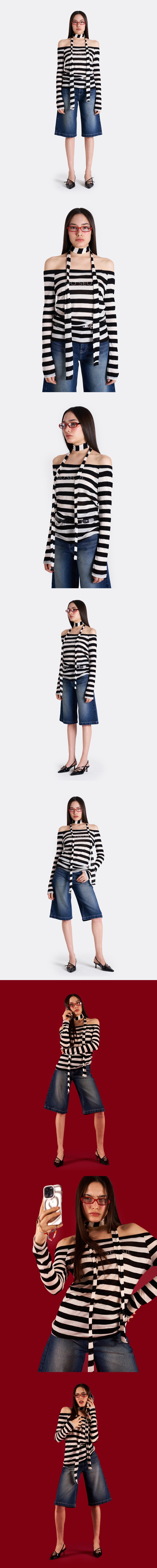 STRIPE LOOSE FIT LONG SLEEVE (BLACK)