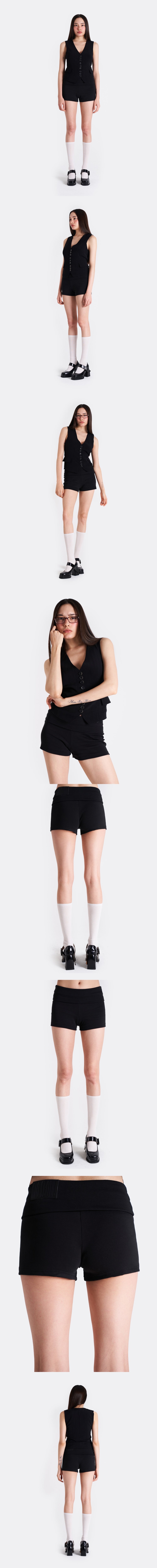 WAIST BANDING SHORTS (BLACK)