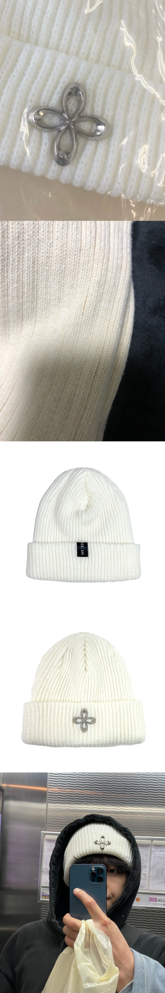 surgery clover logo beanie ver.2 'white'