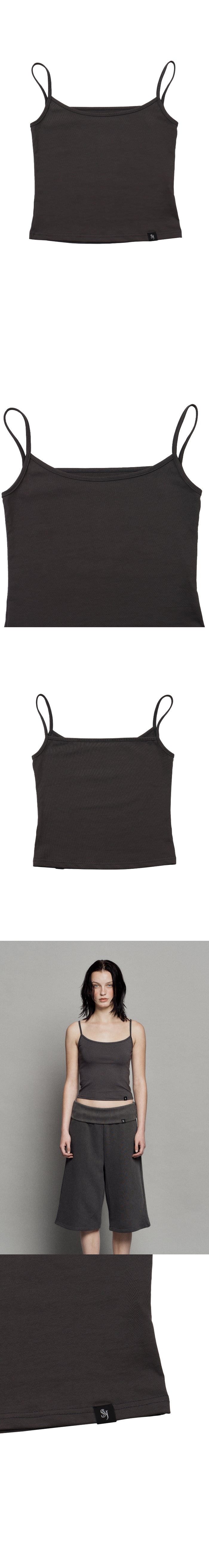 PLAIN SLEEVELESS TOP CHARCOAL