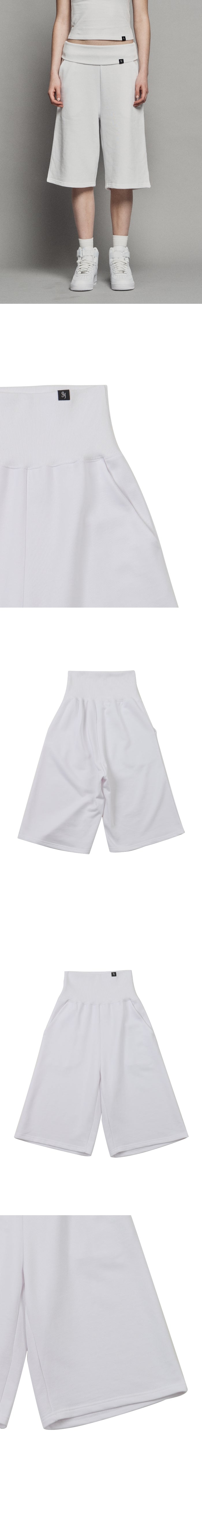 PLAIN PIGMENT POLD BERMUDA SHORTS WHITE