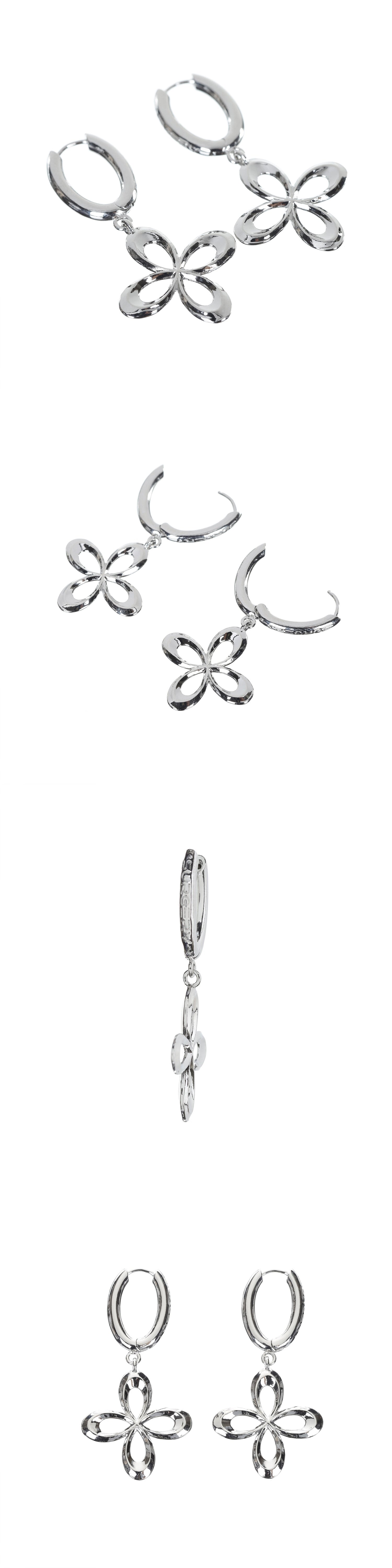 surgery clover logo earrings 'silver'