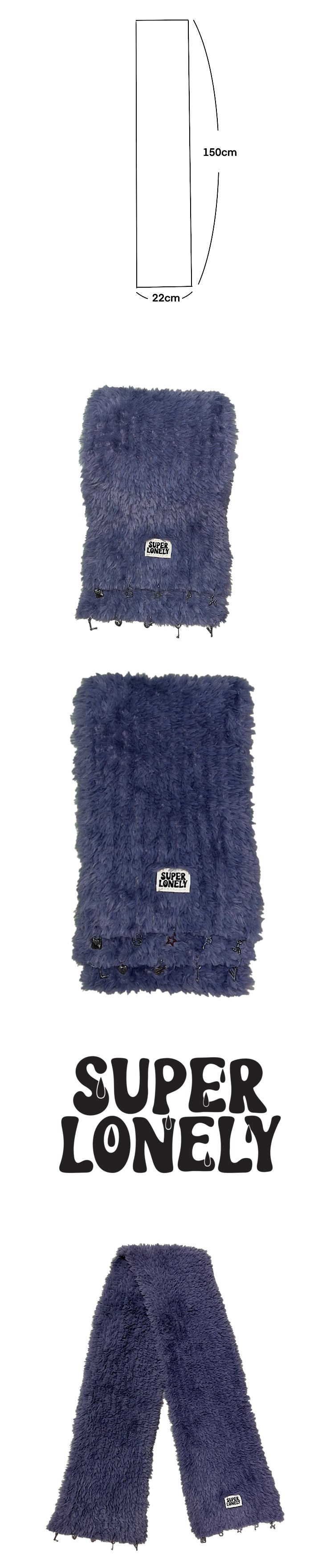 pendent fur muffler - purple