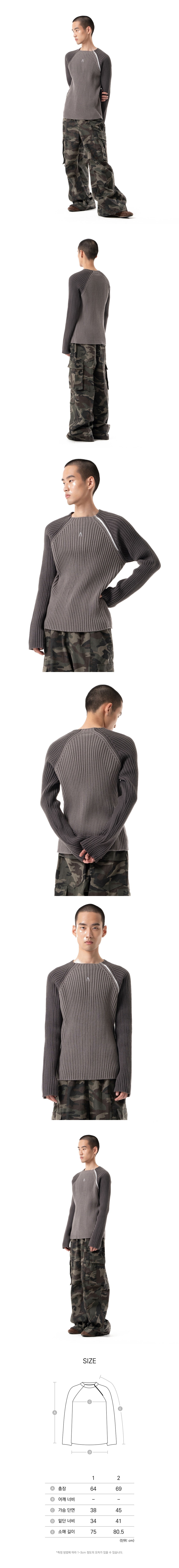 Paneled Half-Zip Sweater (Gray)