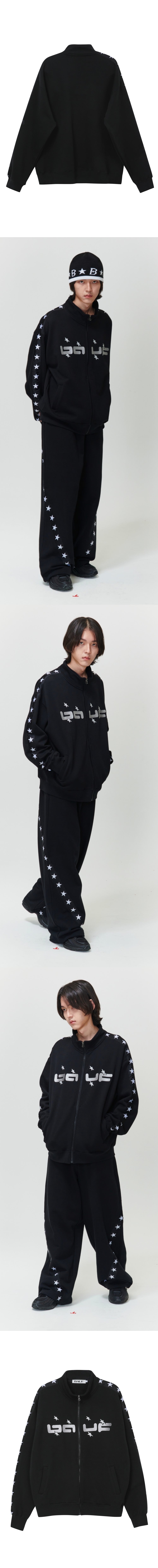 B Star line zip-up jacket (Black)