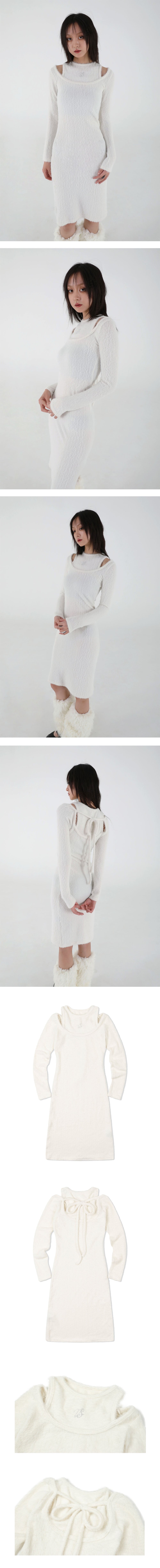 ANGORA SLIM DRESS(IVORY)