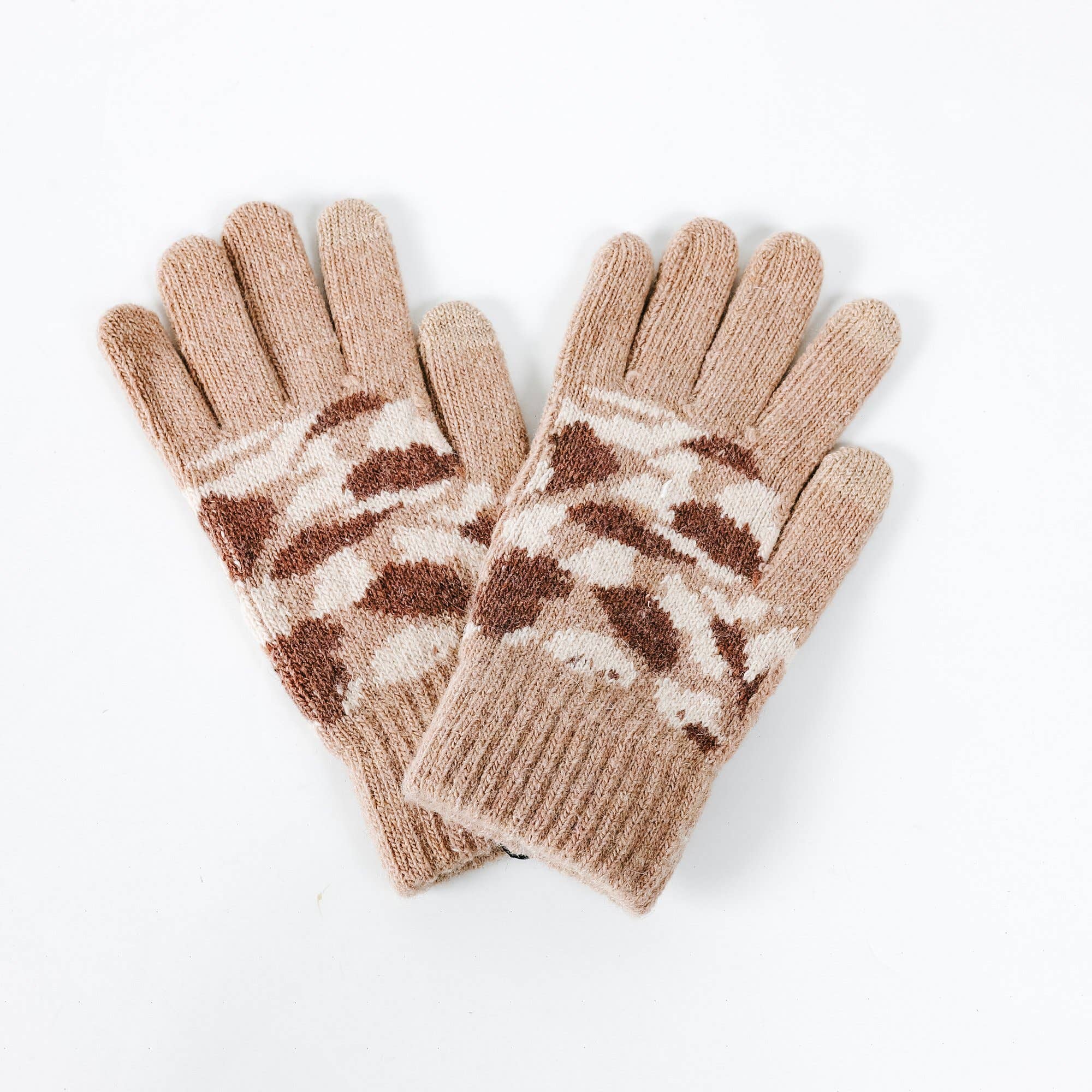 camo knit gloves