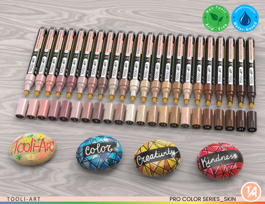 TOOLI-ART 36 Acrylic Paint Pens Skin and Earth Tones Marker Set