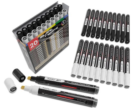 Tooli-Art Acrylic Paint Markers Paint Pens Special Colors Set – METALLIC