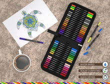 Load image into Gallery viewer, TOOLI-ART Dual-Tip Brush Pens Markers(PIGMENT BASED) 36 Color Set With Canvas Organizer (Flexible Brush and 0.4mm Fineliner)