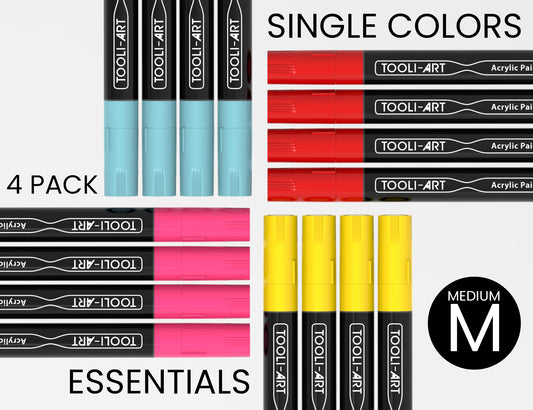 NEON Acrylic Paint Pens 0.7mm EXTRA-FINE Tip: 3-Pack, Your Choice of A –  TOOLI-ART