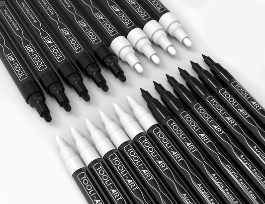 TOOLI-ART Micro-Line Pens With Case, 14/Set Black, Fineliner, Multilin