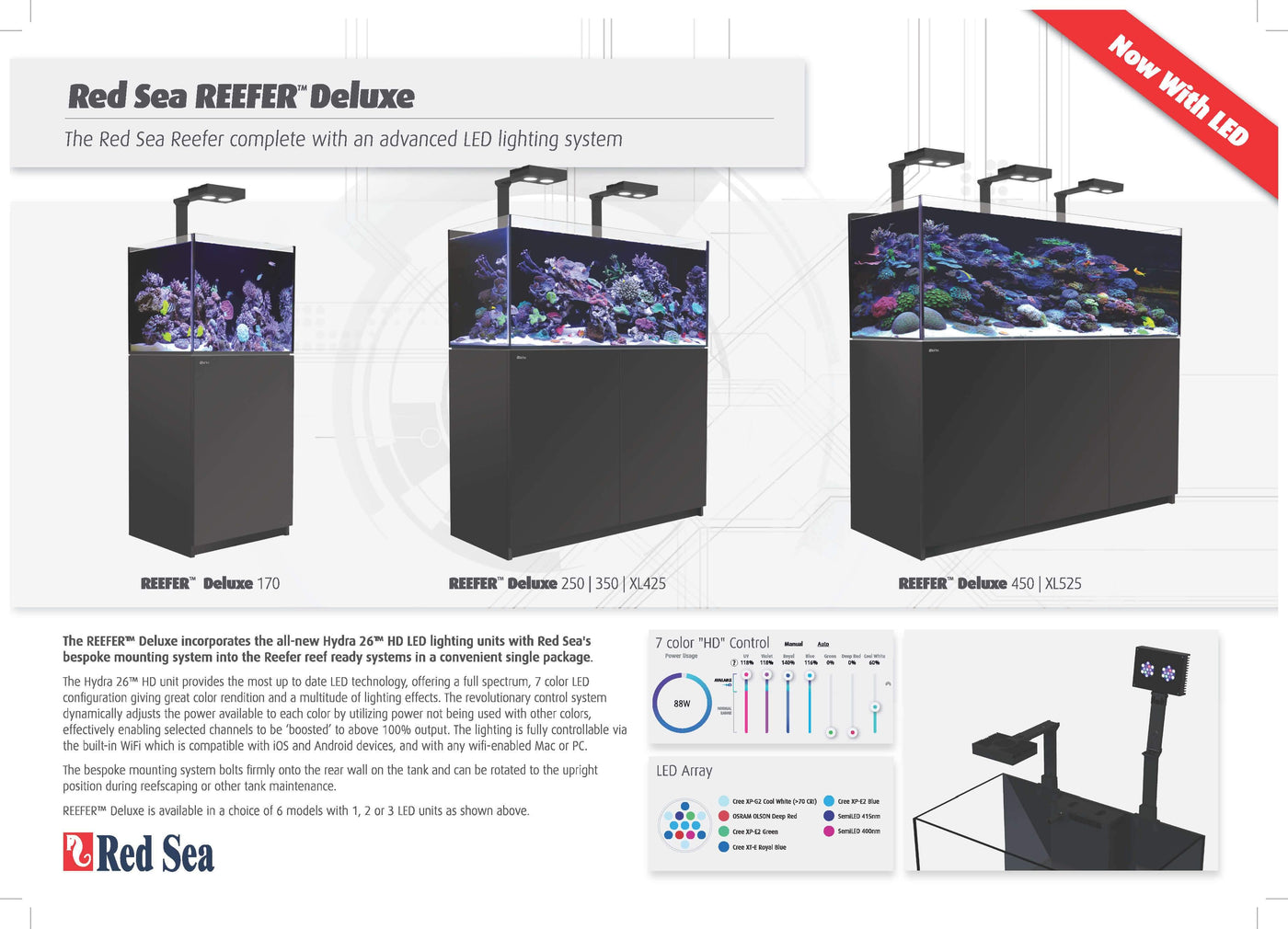 Red Sea Reefer Deluxe Xl 525 With Ai Hydra Led Black Corals Fish And Beyond