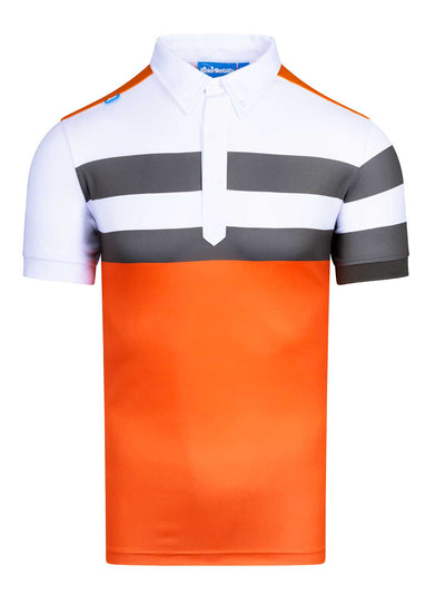 orange golf shirt